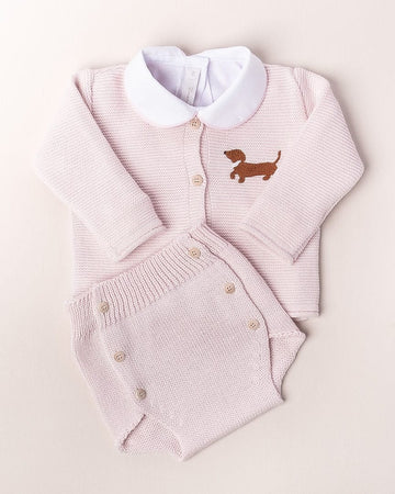 CONJUNTO DOG ROSA  - 3 PEÇAS